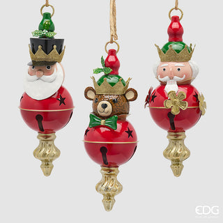 Addobbo Babbo Natale, soldatino e orso 3 assortiti H 29 cm L 10 cm L 10 cm