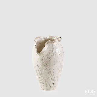 vaso conchiglia chakra di ceramica sui toni del bianco e grigio